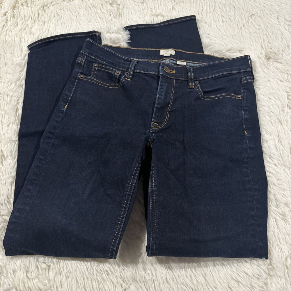 J Crew womens dark wash stretch jeans preppy coastal 27/31 EUC
